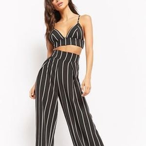 Stripe Bralette & Palazzo Pants Set